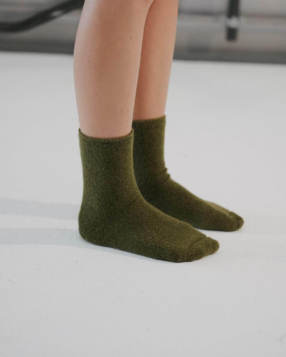 Baserange Chaussettes Mi-hautes à Boucles - Coton Biologique Texturé