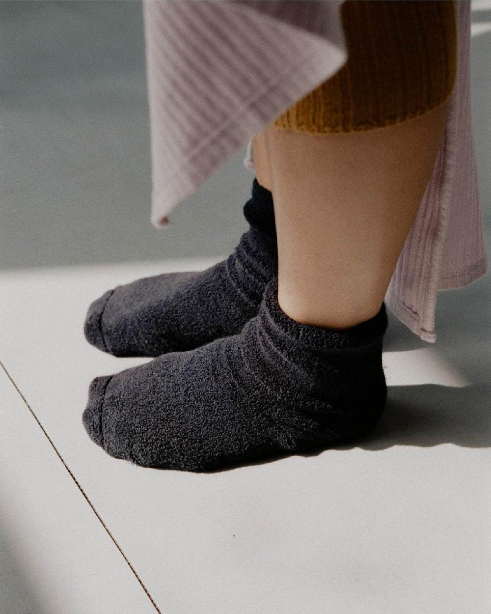 Baserange Chaussettes Mi-hautes à Boucles - Coton Biologique Texturé