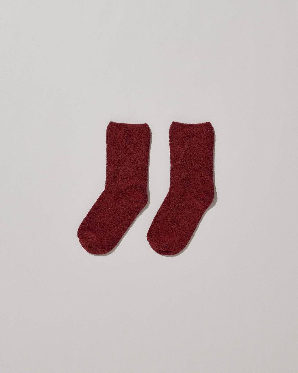 baserange Chaussettes mi-hautes à boucles - Coton biologique texturé