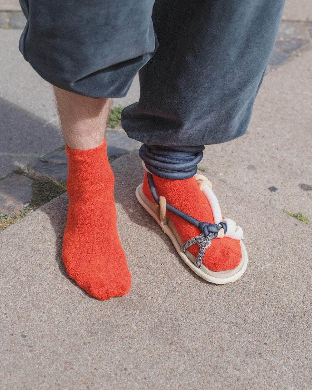 baserange chaussettes mi-hautes à boucles - Coton biologique texturé