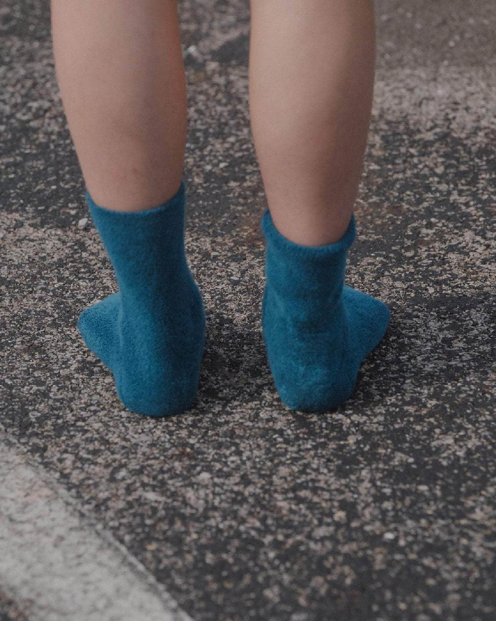 Baserange Chaussettes Mi-hautes à Boucles - Coton Biologique Texturé