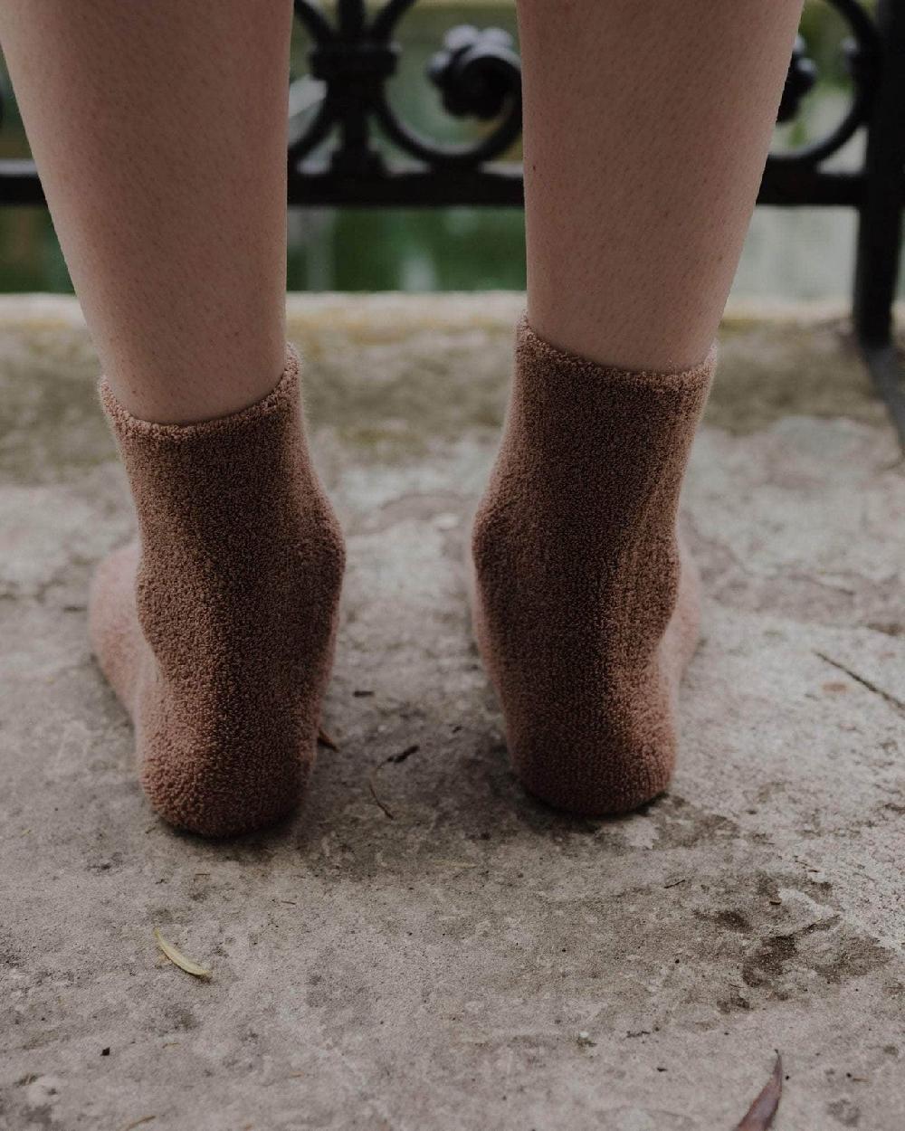 Baserange Chaussettes Mi-hautes à Boucles - Coton Biologique Texturé