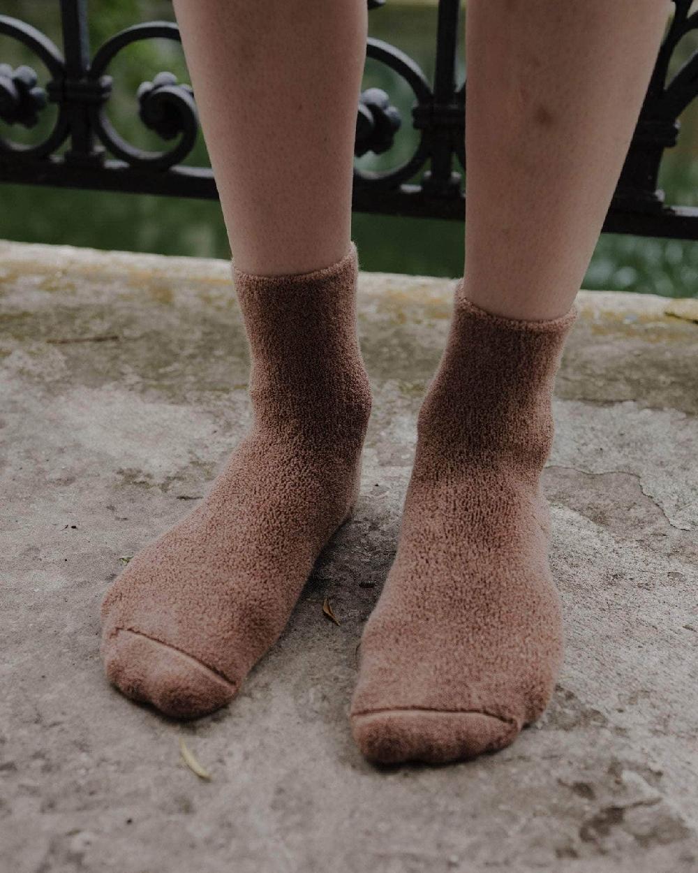 Baserange Chaussettes Mi-hautes à Boucles - Coton Biologique Texturé