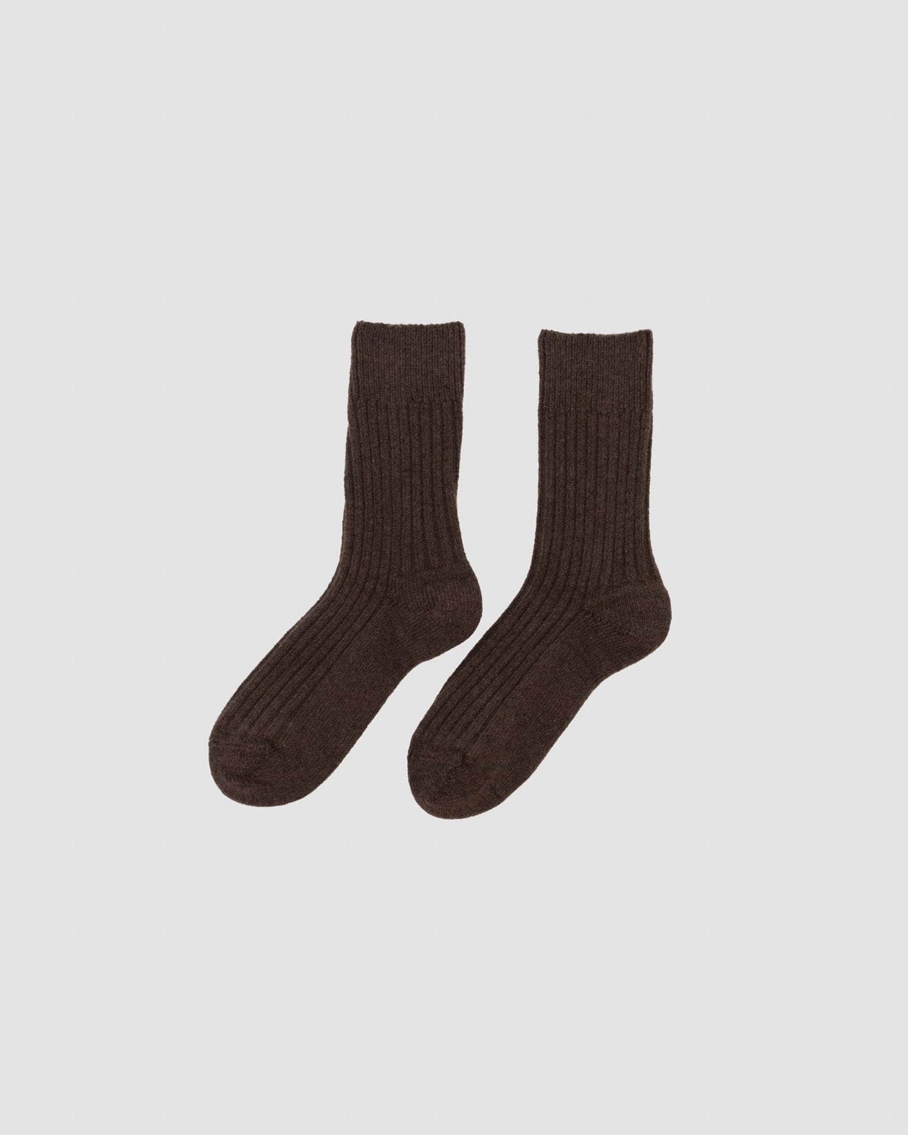 Baserange Chaussettes Mi-hautes Côtelées - Cachemire Recyclé Côtelé