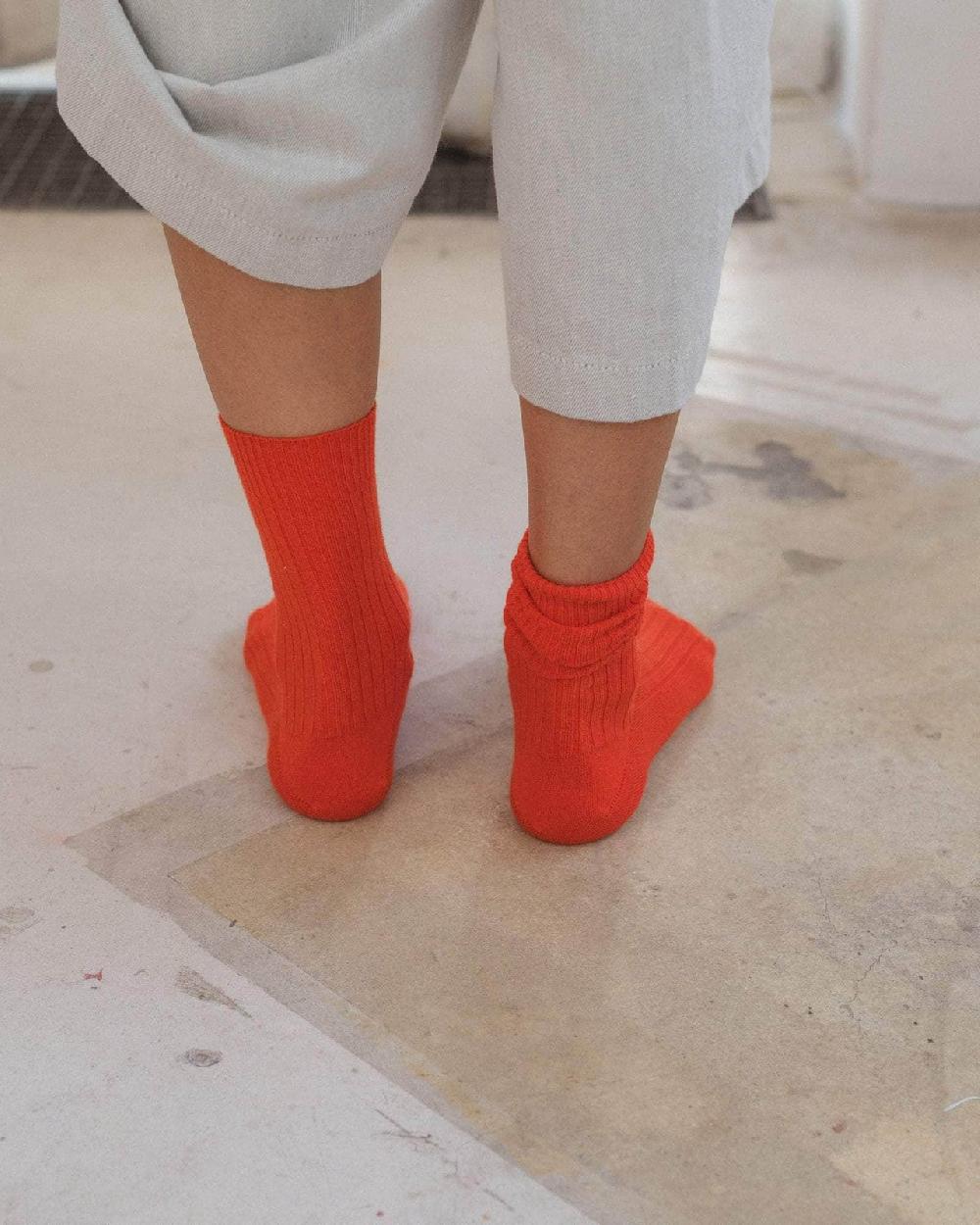 Baserange Chaussettes Mi-hautes Côtelées - Coton Biologique Côtelé