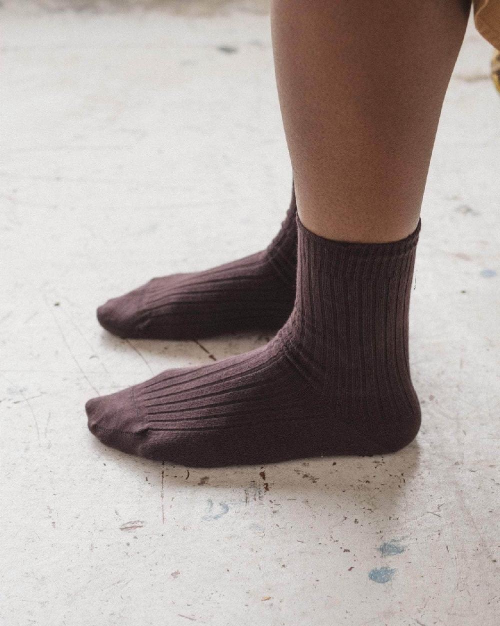 Baserange Chaussettes Mi-hautes Côtelées - Coton Biologique Côtelé