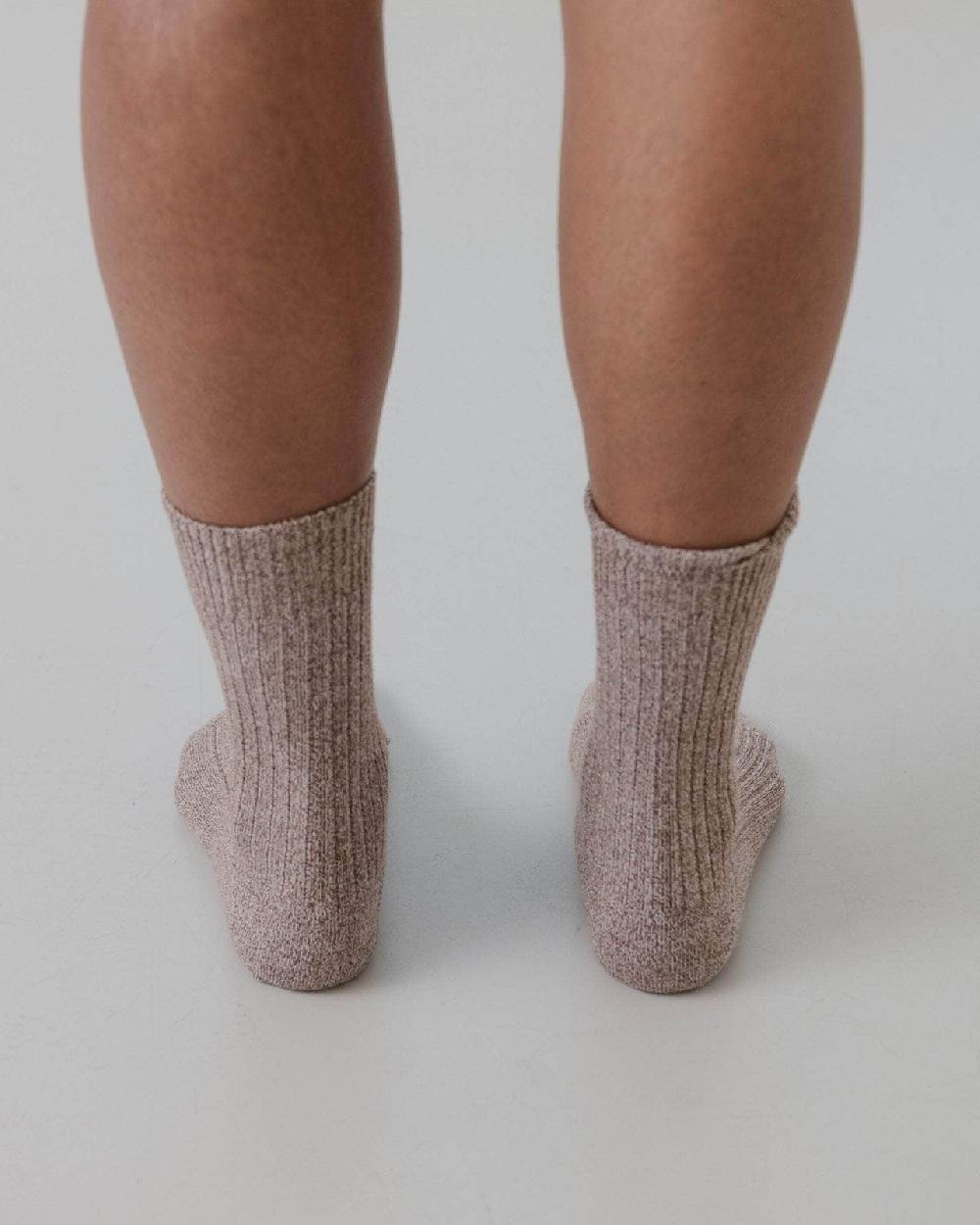 Baserange Chaussettes Mi-hautes Côtelées - Coton Biologique Côtelé