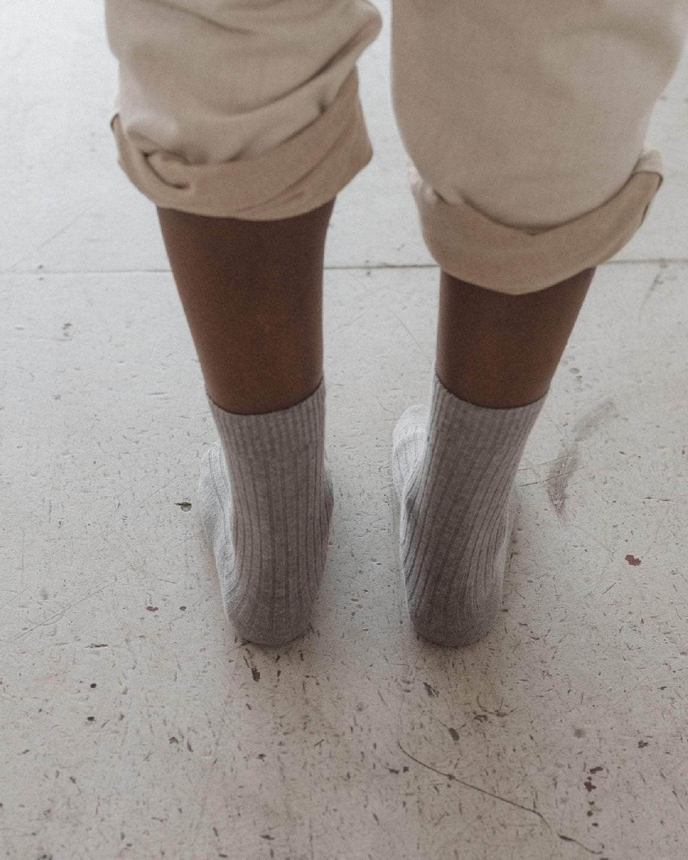 Baserange Chaussettes Mi-hautes Côtelées - Coton Biologique Côtelé