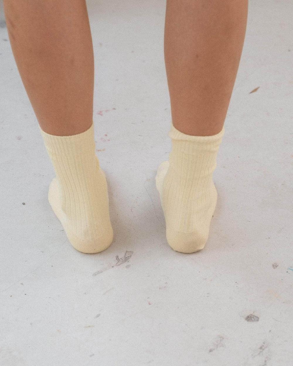 Baserange Chaussettes Mi-hautes Côtelées - Coton Biologique Côtelé