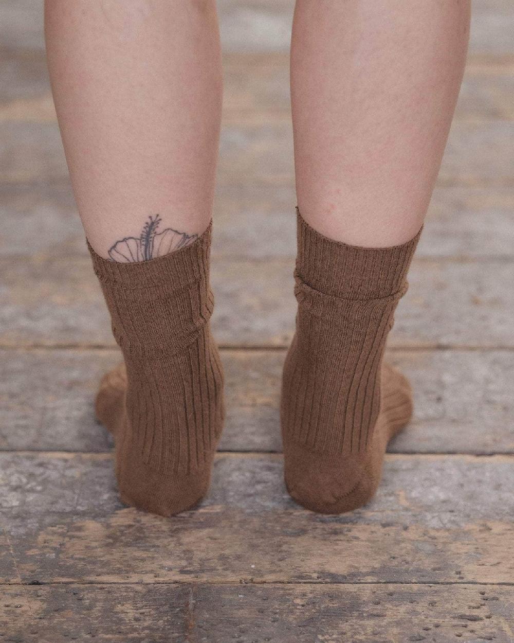 Baserange Chaussettes Mi-hautes Côtelées - Coton Biologique Côtelé