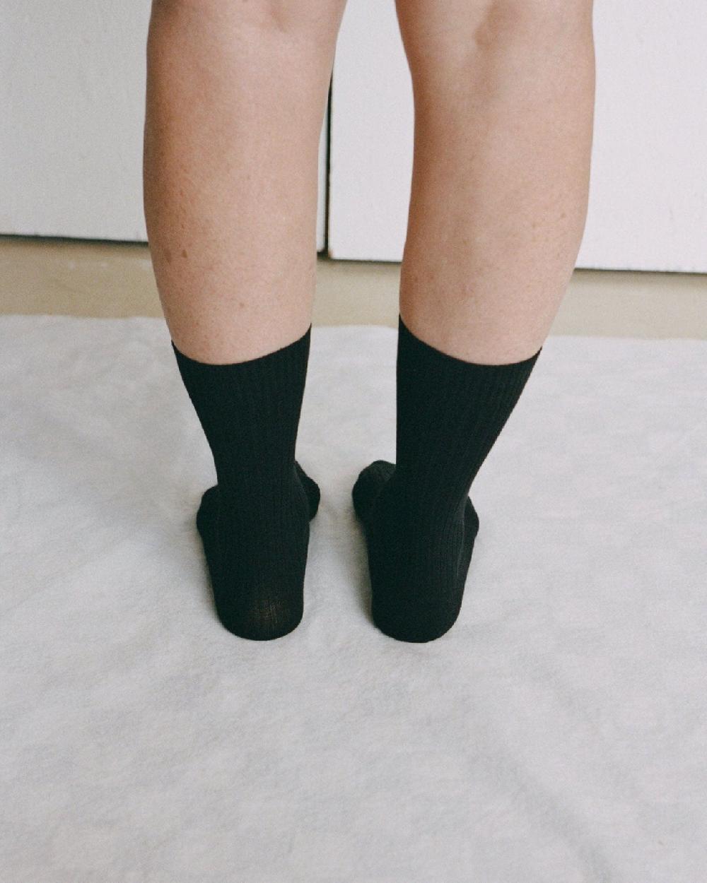 Baserange Chaussettes Mi-hautes Côtelées - Coton Biologique Côtelé