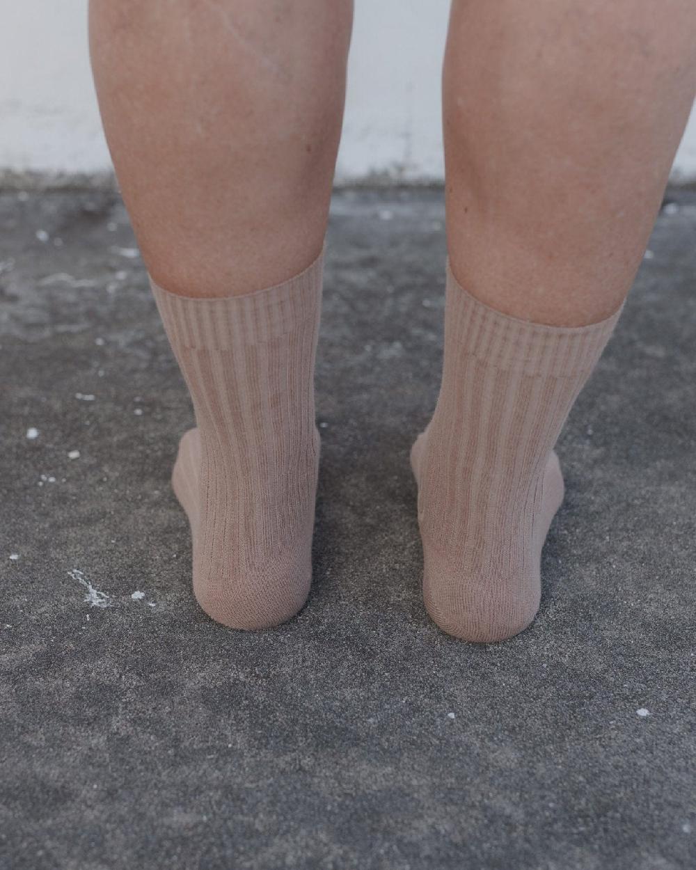 Baserange Chaussettes Mi-hautes Côtelées - Coton Biologique Côtelé