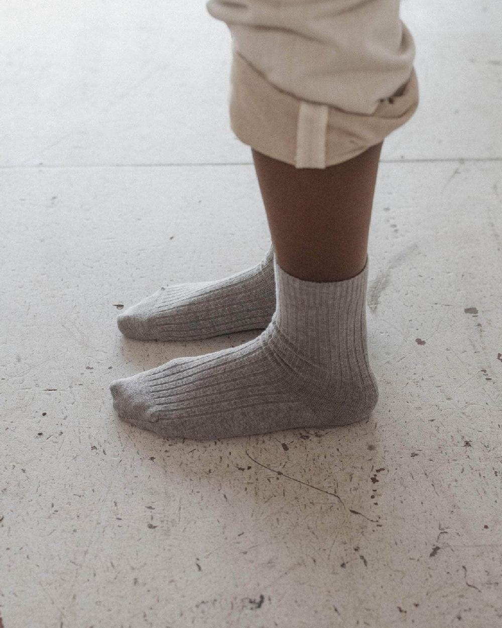 Baserange Chaussettes Mi-hautes Côtelées - Coton Biologique Côtelé