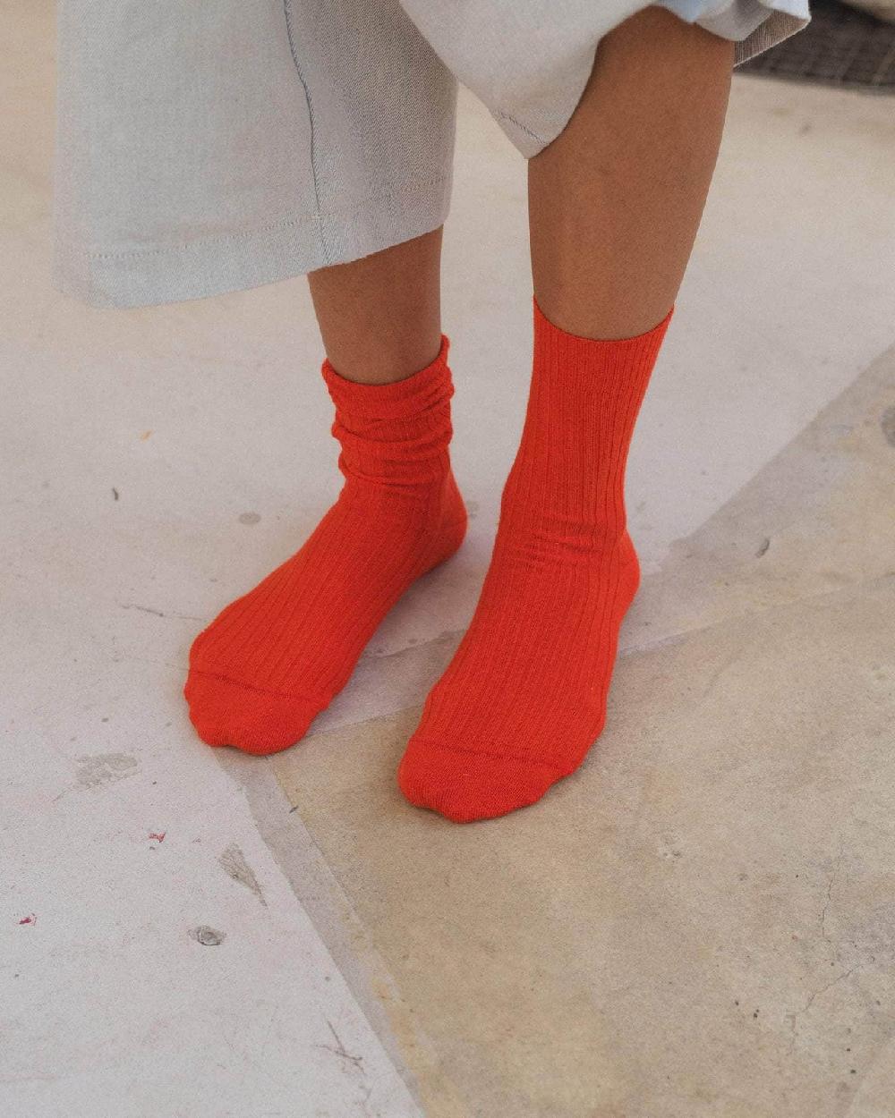 Baserange Chaussettes Mi-hautes Côtelées - Coton Biologique Côtelé