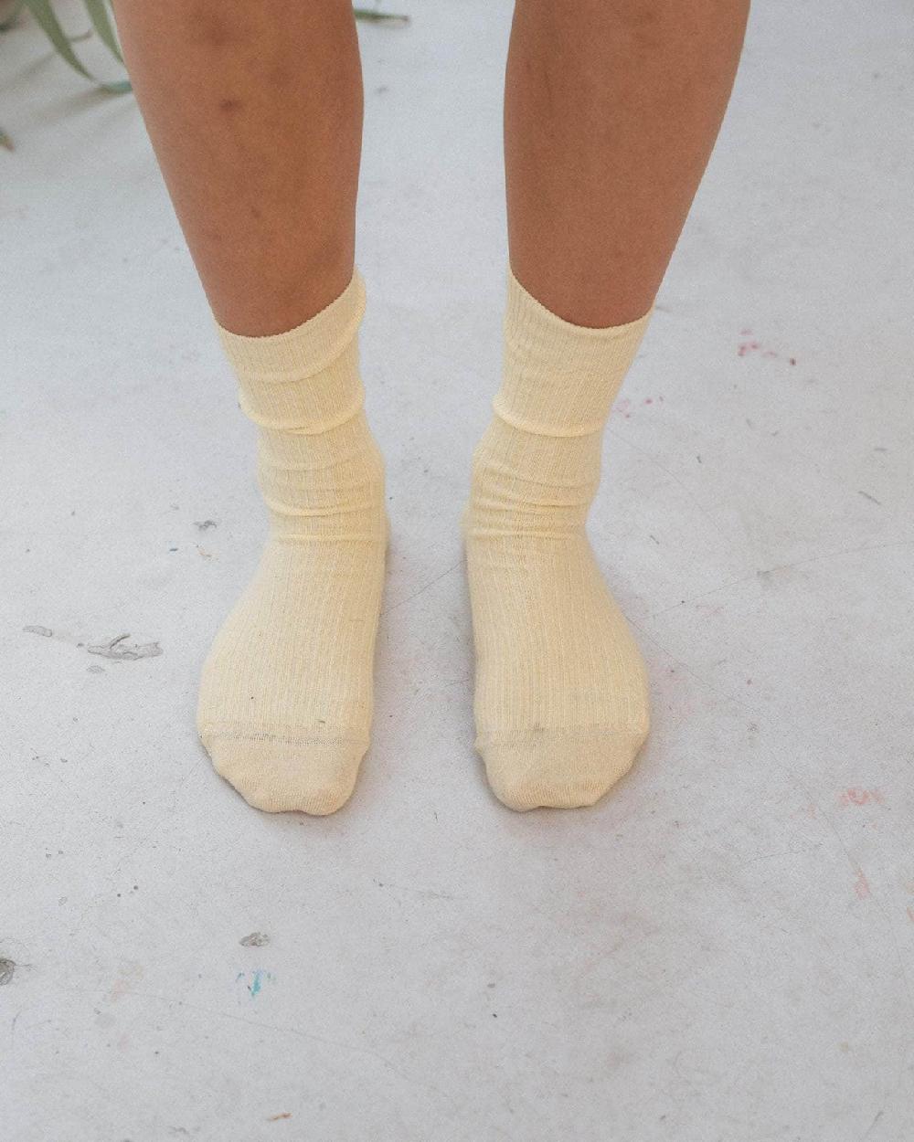 baserange chaussettes mi-hautes côtelées - Coton biologique côtelé