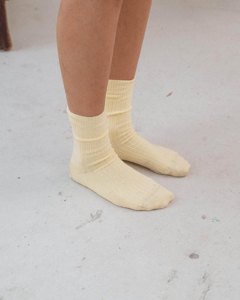 Baserange Chaussettes Mi-hautes Côtelées - Coton Biologique Côtelé