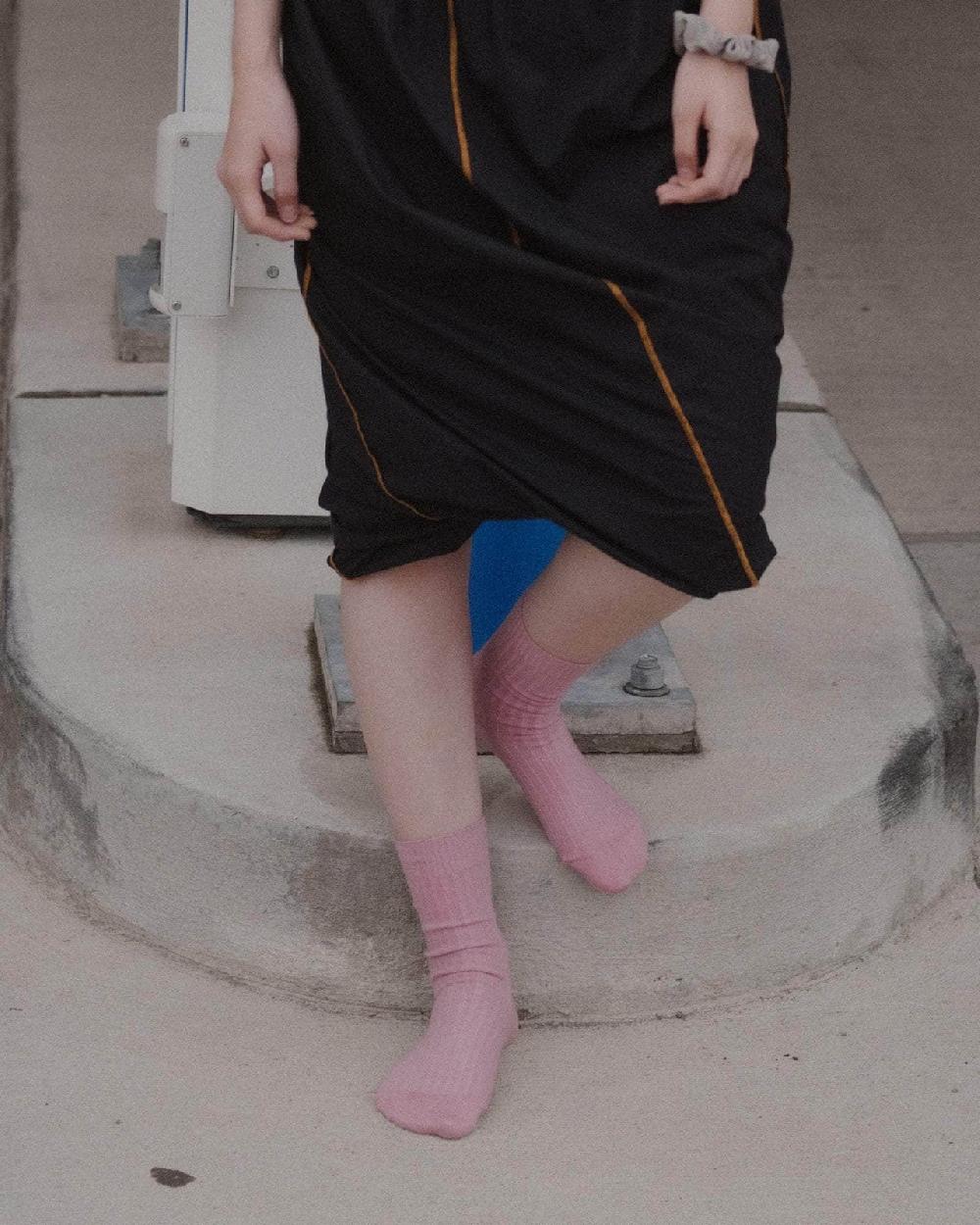 Baserange Chaussettes Mi-hautes Côtelées - Coton Biologique Côtelé