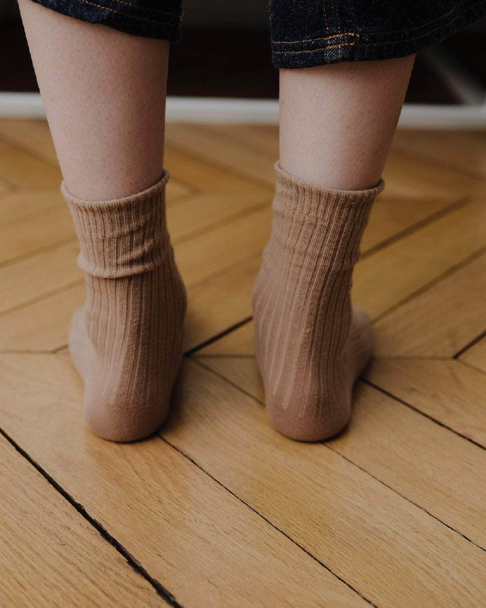 Baserange Chaussettes Mi-hautes Côtelées - Coton Biologique Côtelé