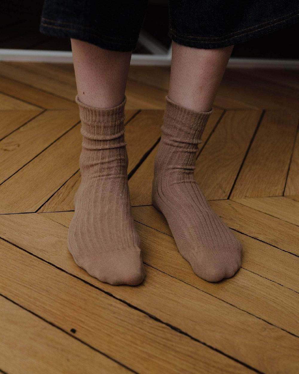 Baserange Chaussettes Mi-hautes Côtelées - Coton Biologique Côtelé