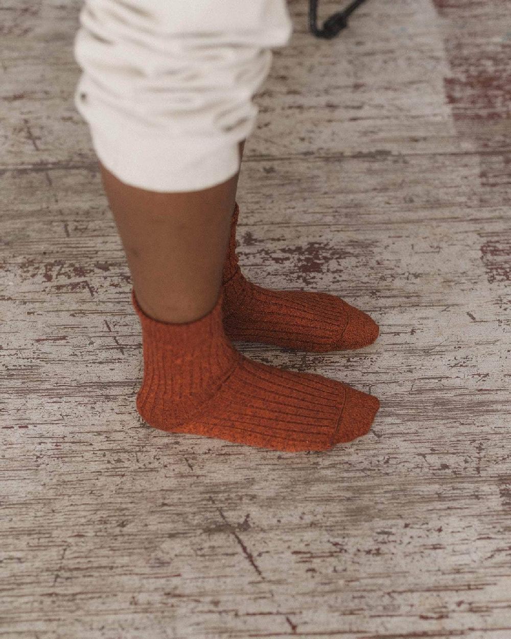 Baserange Chaussettes Mi-hautes Côtelées - Coton Biologique Côtelé