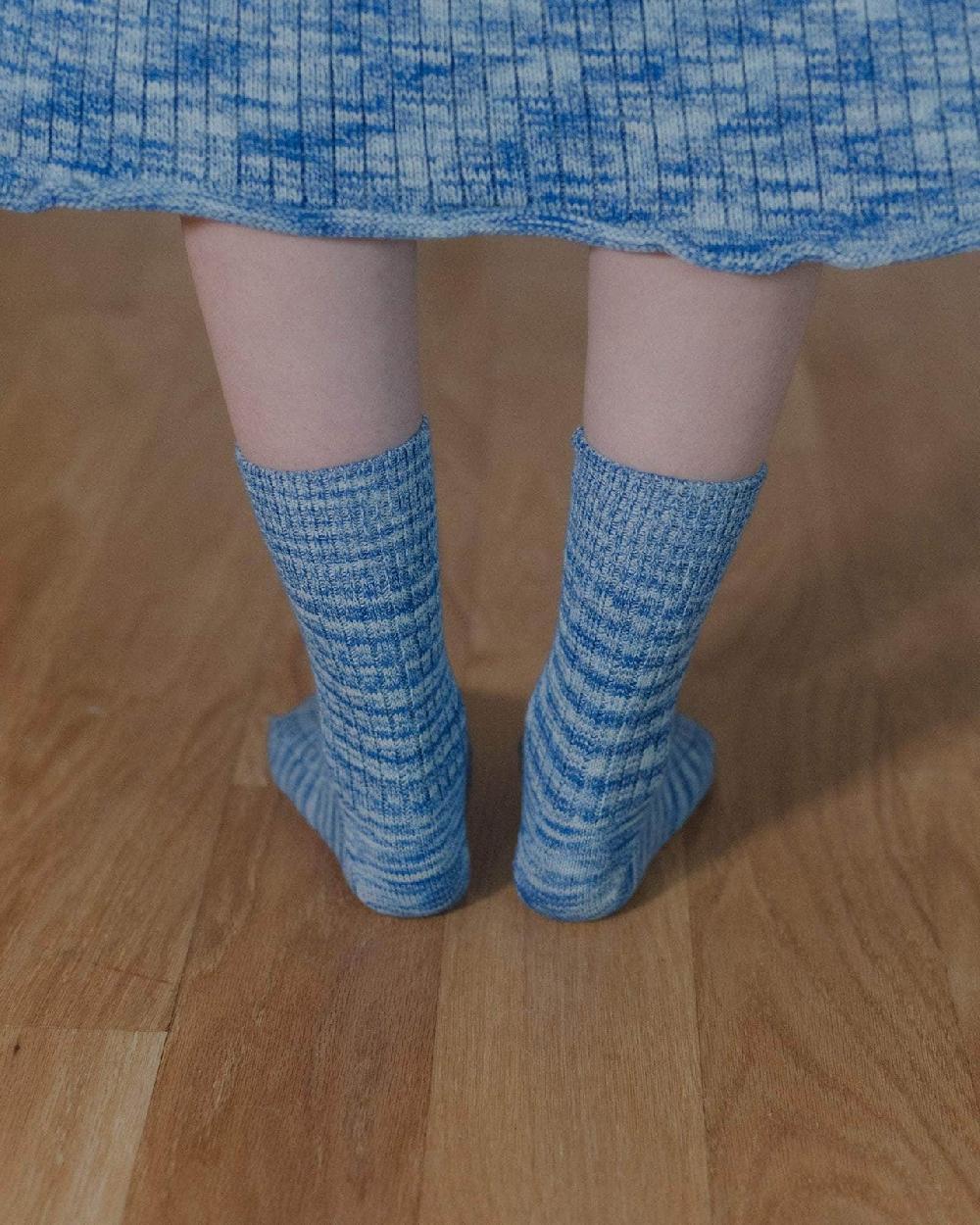 Baserange Chaussettes Mi-hautes Twist - Coton Biologique Côtelé