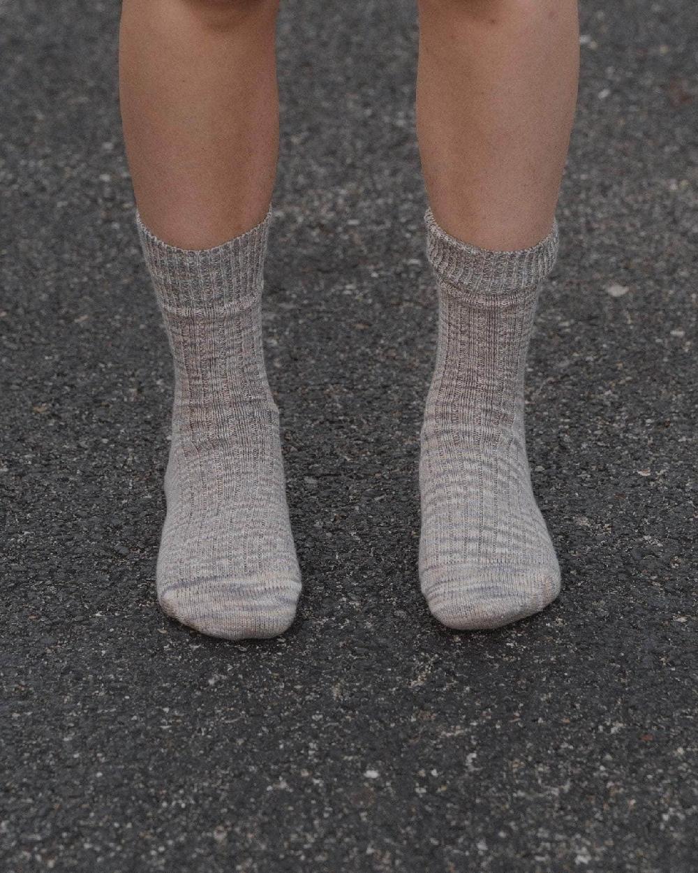 baserange chaussettes mi-hautes twist - Coton biologique côtelé