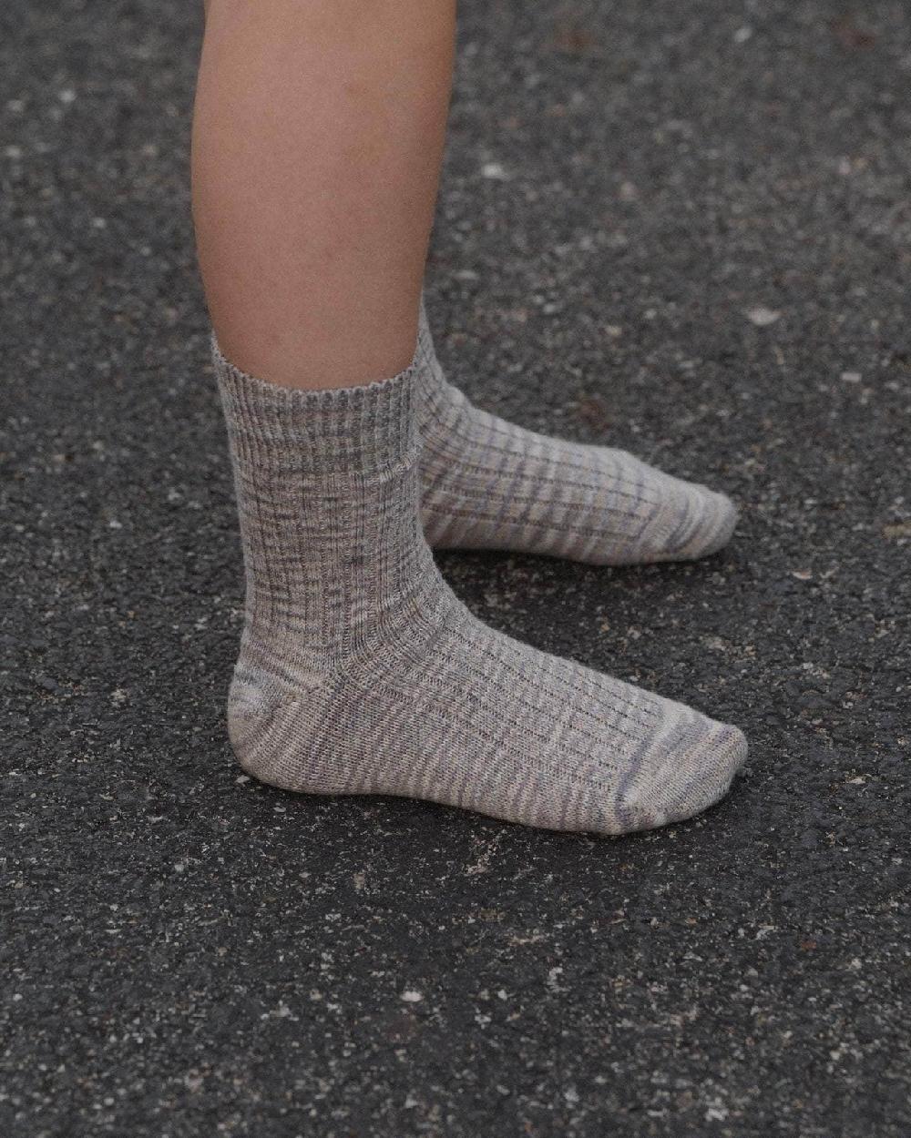 Baserange Chaussettes Mi-hautes Twist - Coton Biologique Côtelé