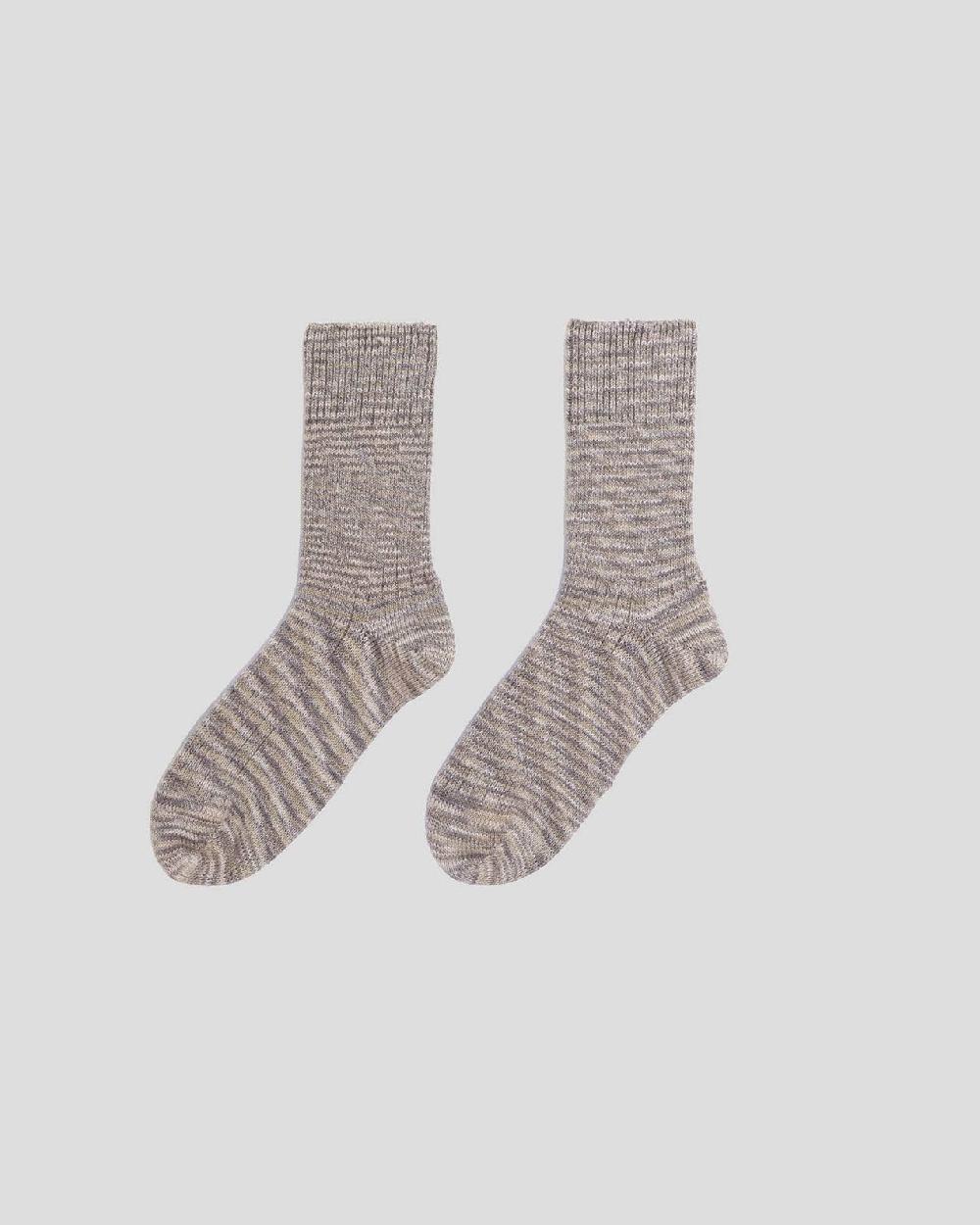 Baserange Chaussettes Mi-hautes Twist - Coton Biologique Côtelé