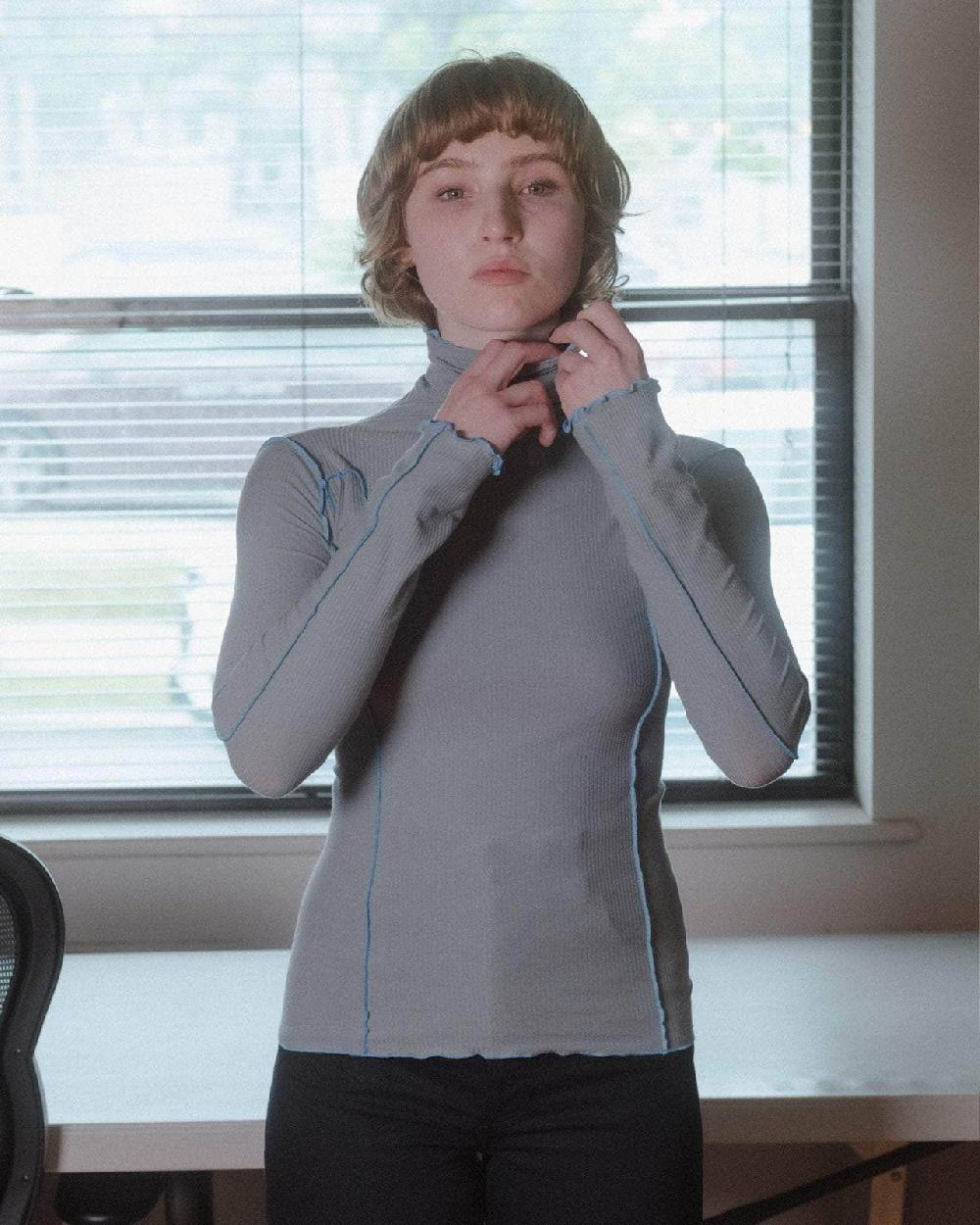 Baserange Col Roulé Omato - Fin Coton Biologique Côtelé