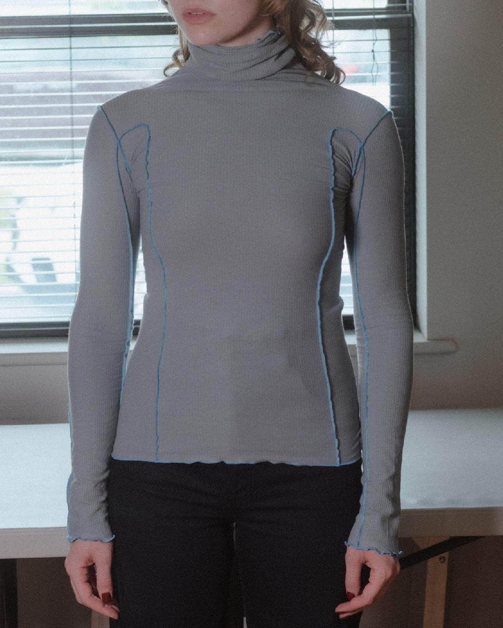 Baserange Col Roulé Omato - Fin Coton Biologique Côtelé