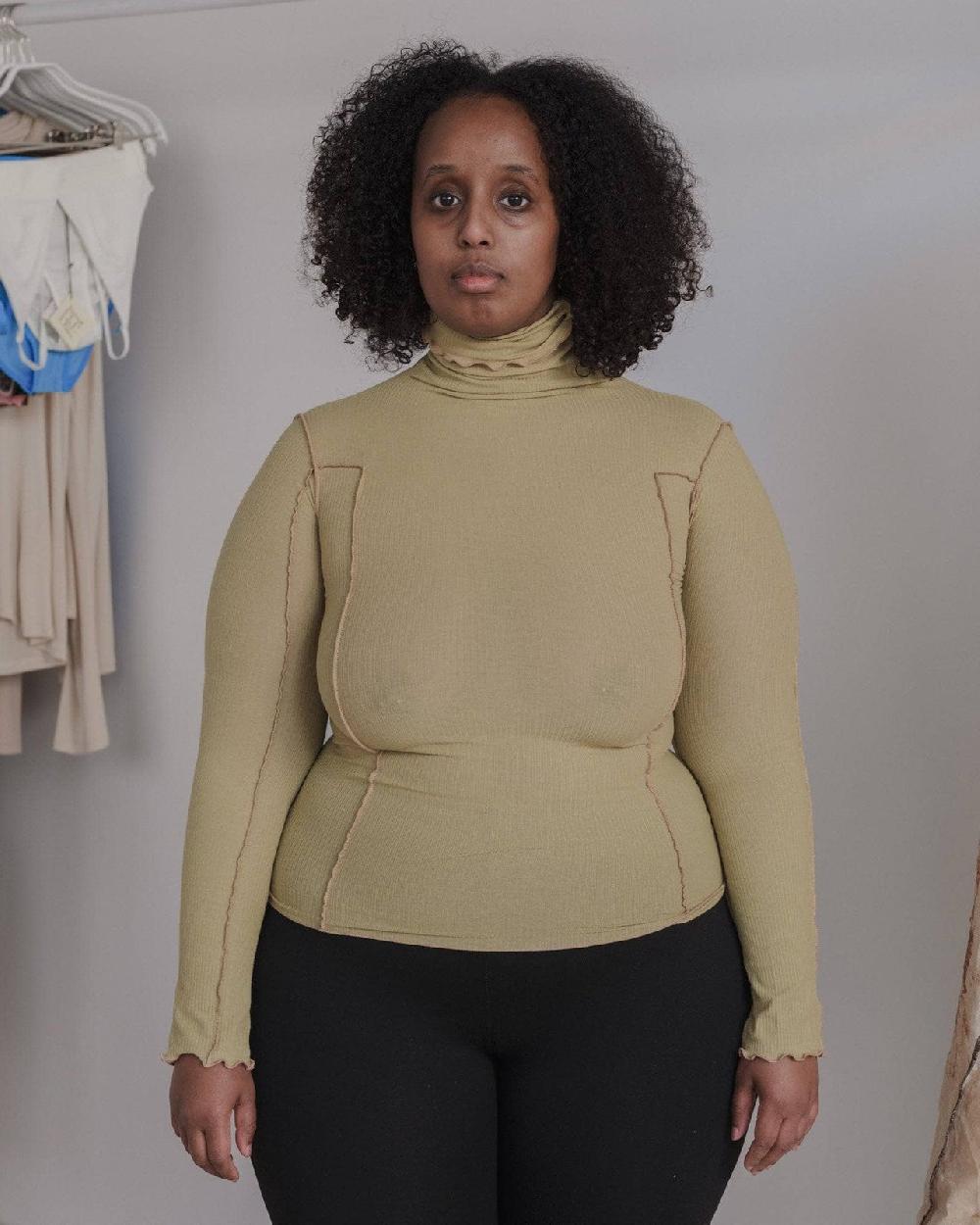 baserange Col roulé omato - Fin coton biologique côtelé