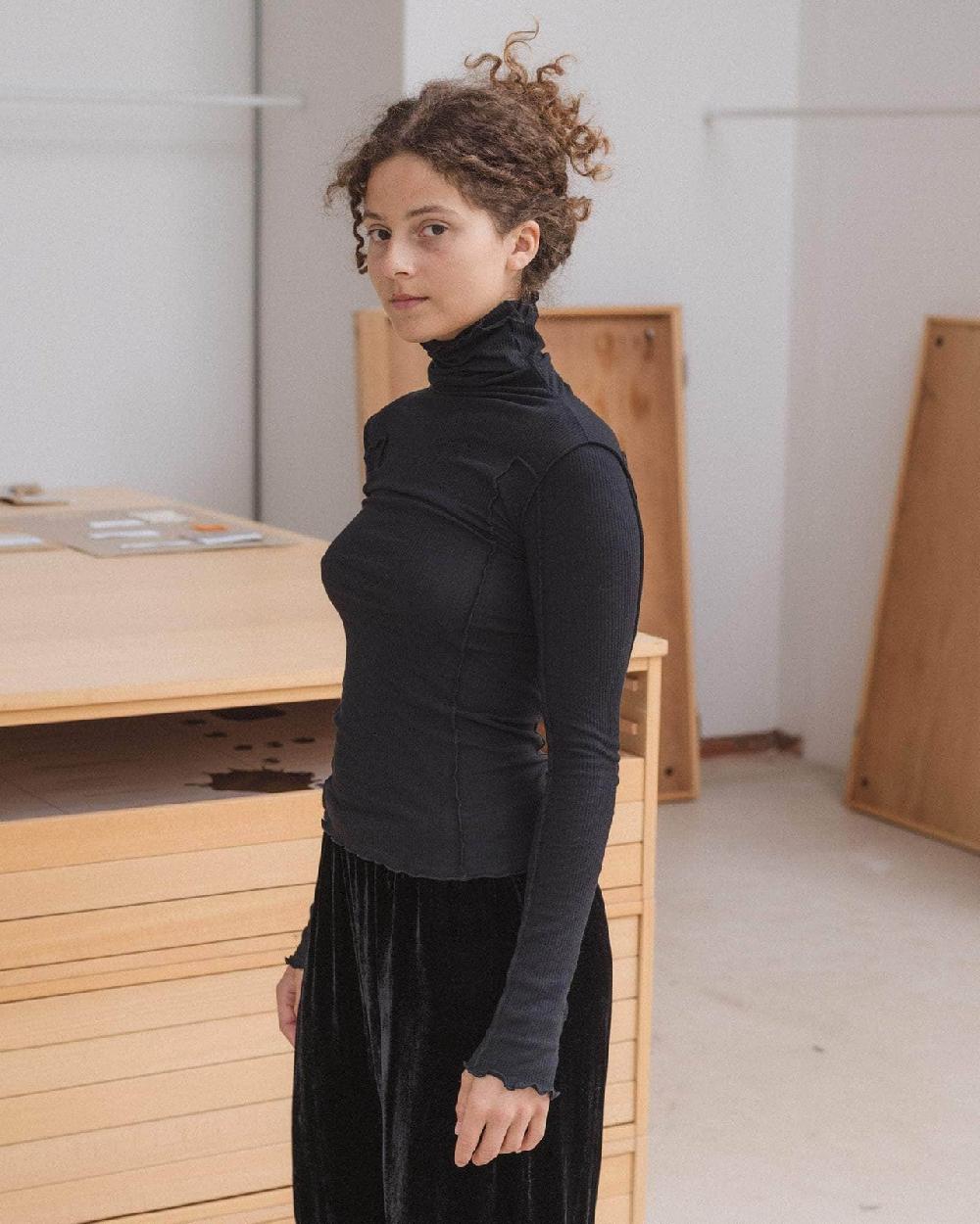 Baserange Col Roulé Omato - Fin Coton Biologique Côtelé