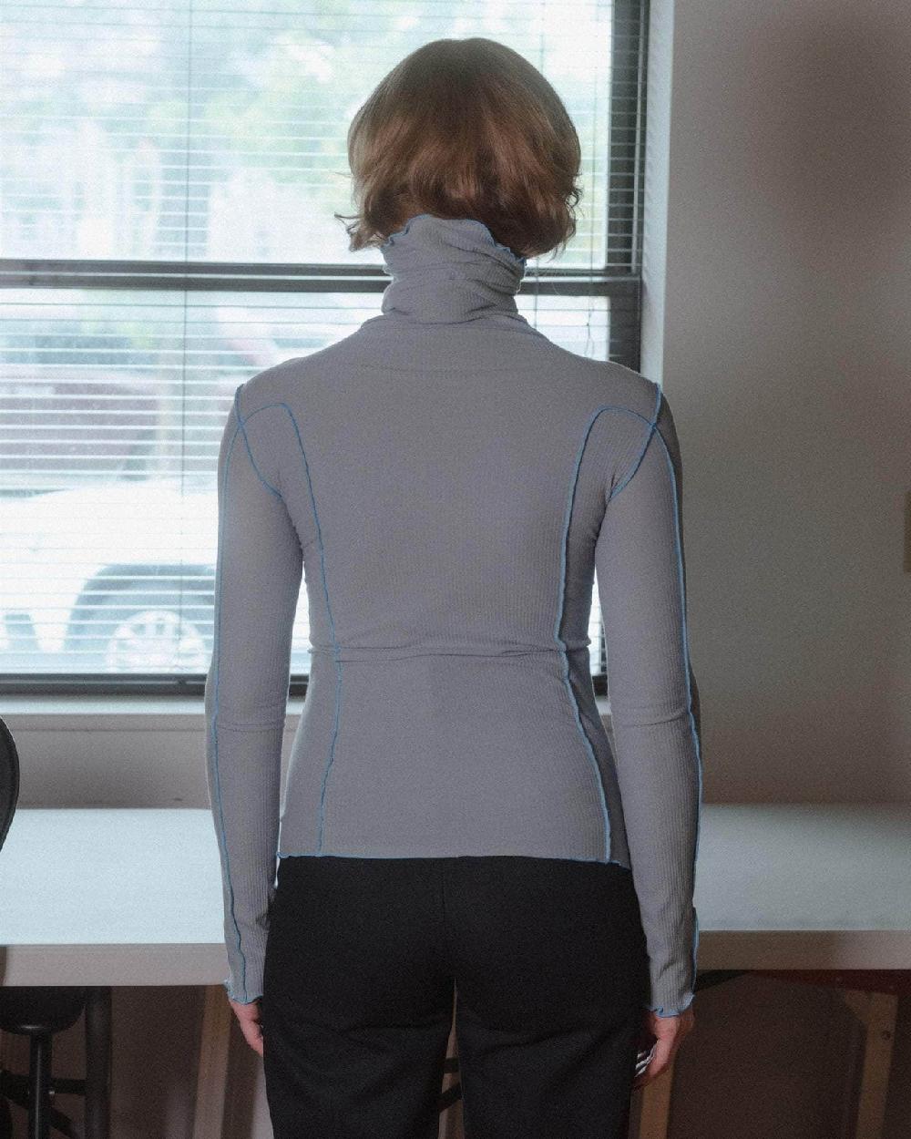 Baserange Col Roulé Omato - Fin Coton Biologique Côtelé