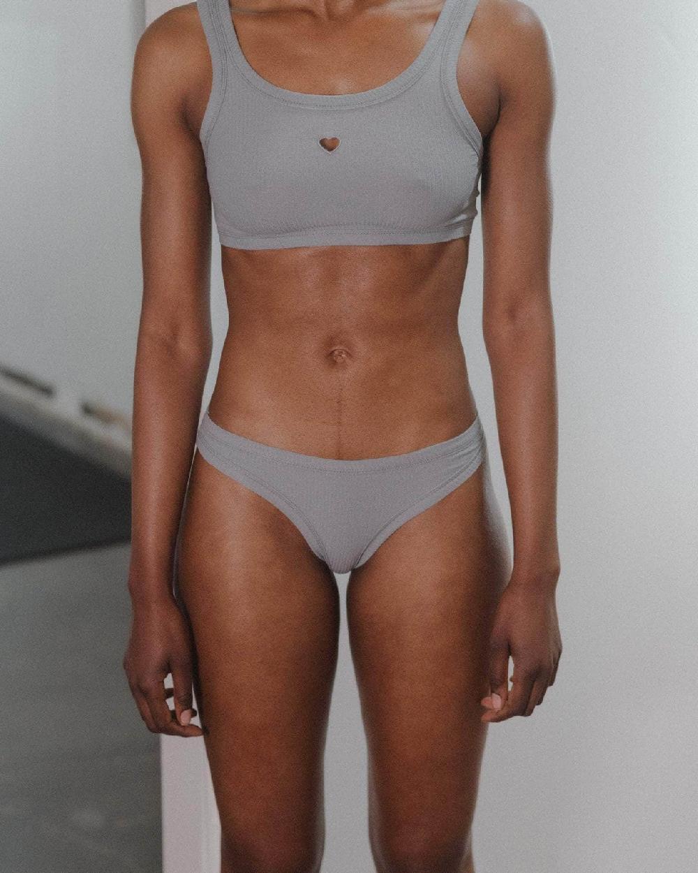 Baserange Culotte Bell Heart - Fin Coton Biologique Côtelé