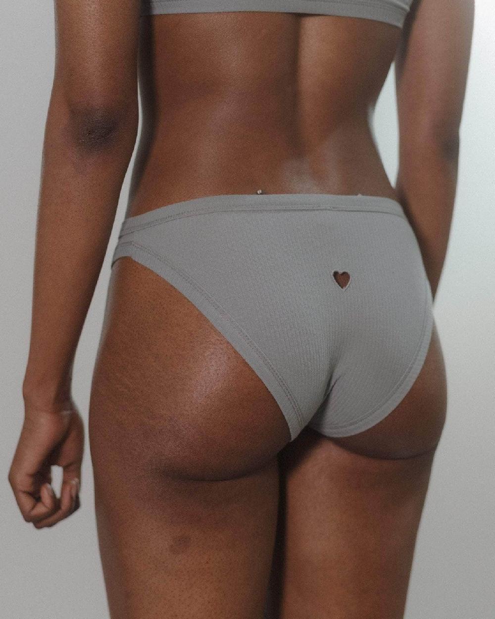 Baserange Culotte Bell Heart - Fin Coton Biologique Côtelé