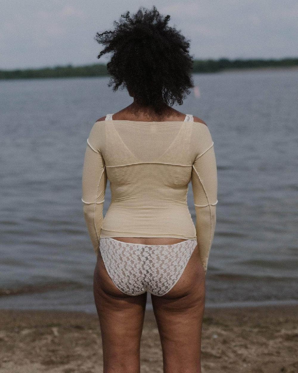 Baserange Culotte Crescent - Dentelle De Coton Biologique