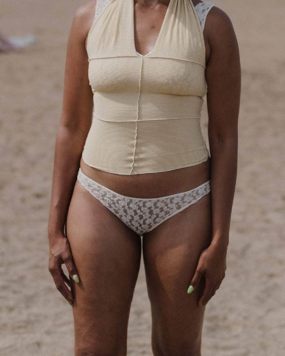 baserange Culotte crescent - Dentelle de coton biologique