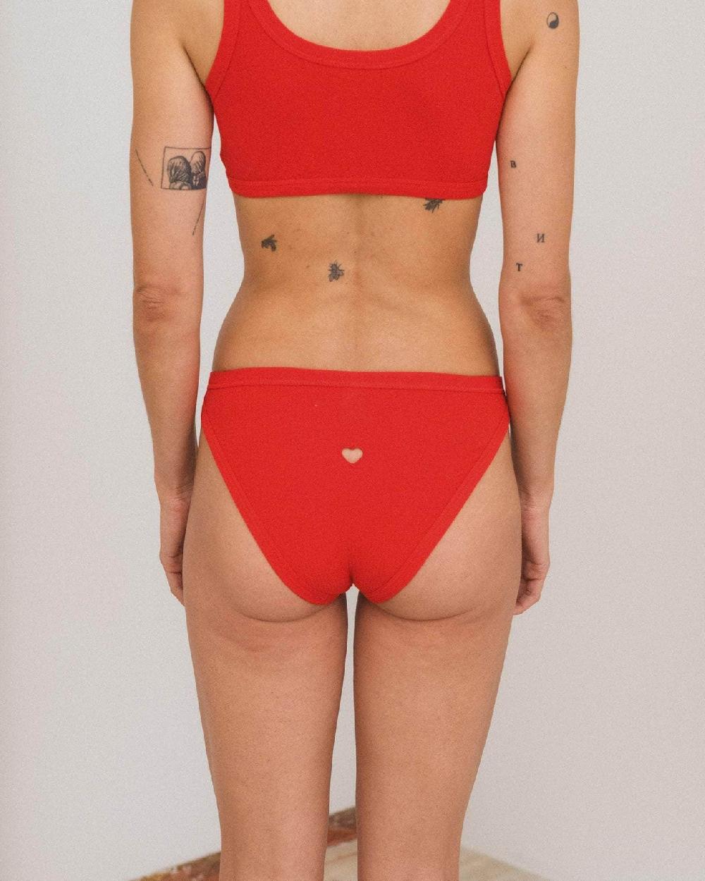 baserange culotte heart bell - Fin coton biologique côtelé