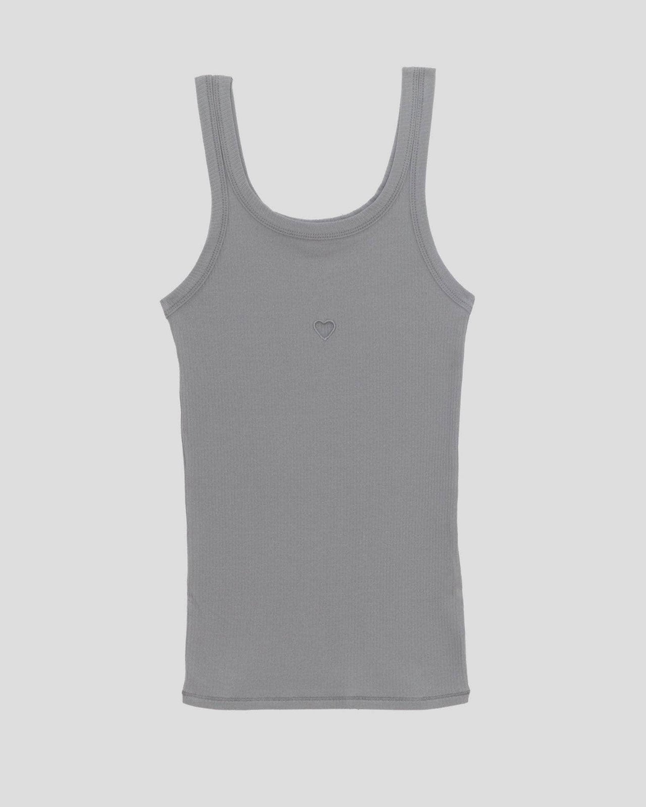 Baserange Débardeur Heart - Fin Coton Biologique Côtelé