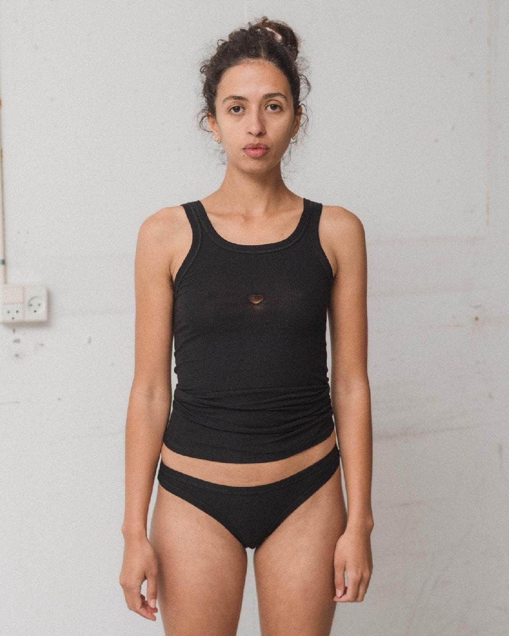 baserange Débardeur heart - Fin coton biologique côtelé