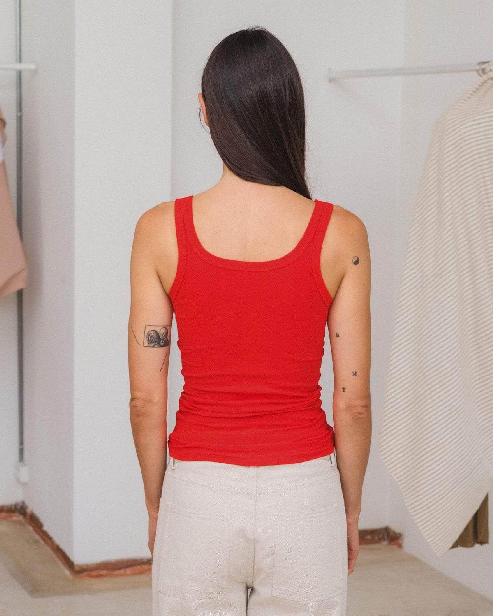 Baserange Débardeur Heart - Fin Coton Biologique Côtelé