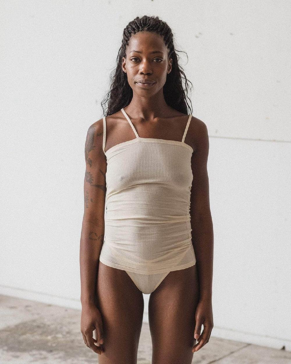 baserange Débardeur nida - Fin coton biologique côtelé