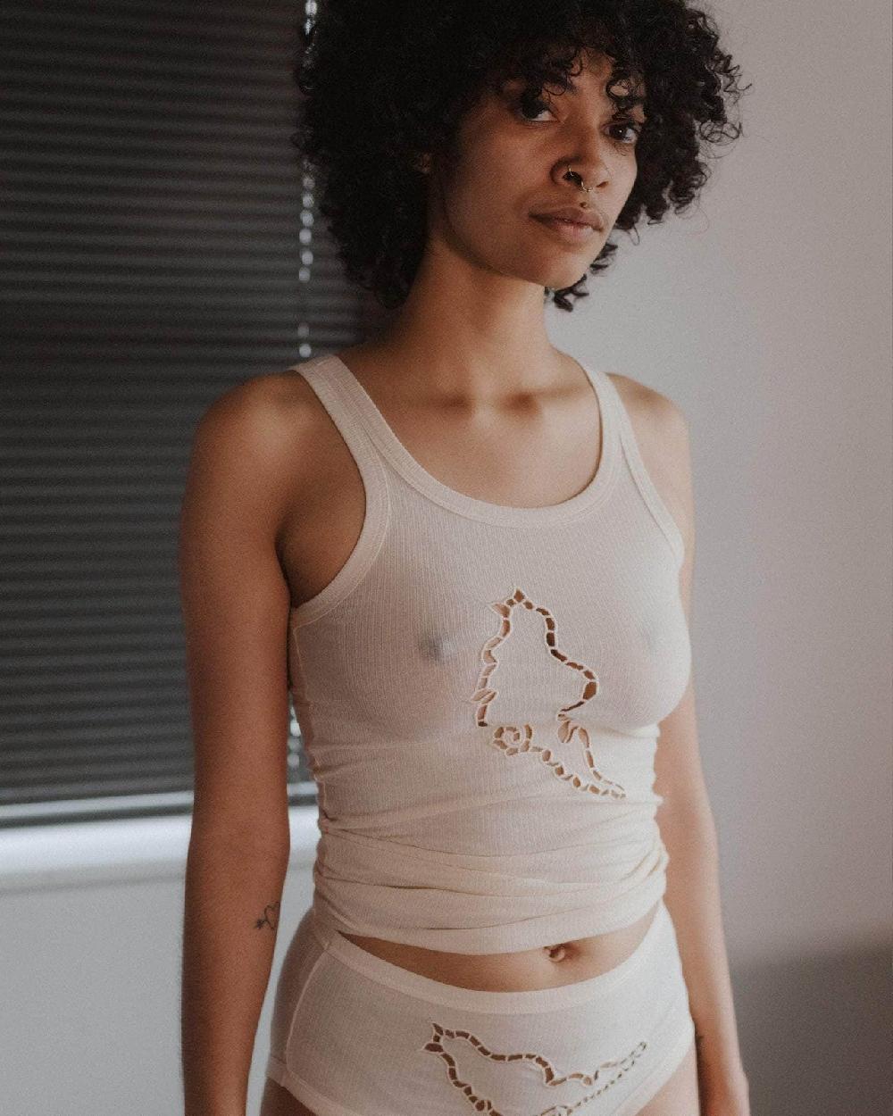 Baserange Débardeur Ponte - Fin Coton Biologique Côtelé