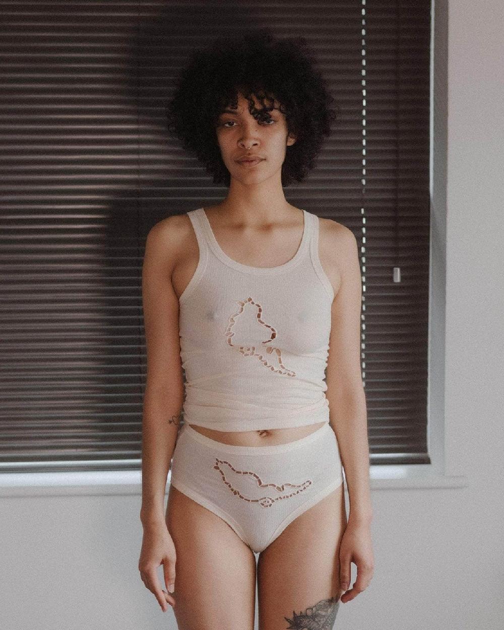 baserange Débardeur ponte - Fin coton biologique côtelé