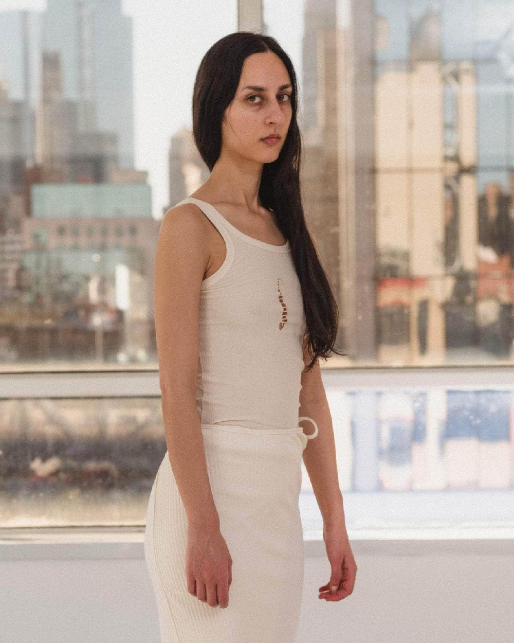 Baserange Débardeur Tower - Fin Coton Biologique Côtelé