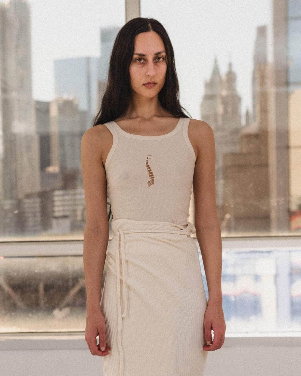 baserange Débardeur tower - Fin coton biologique côtelé