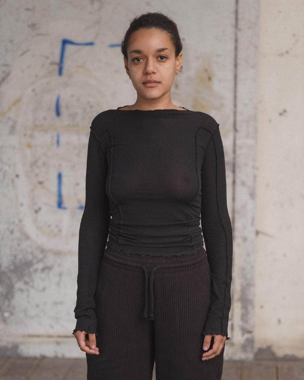 baserange Omato long sleeve tee - Fine Organic Cotton Rib