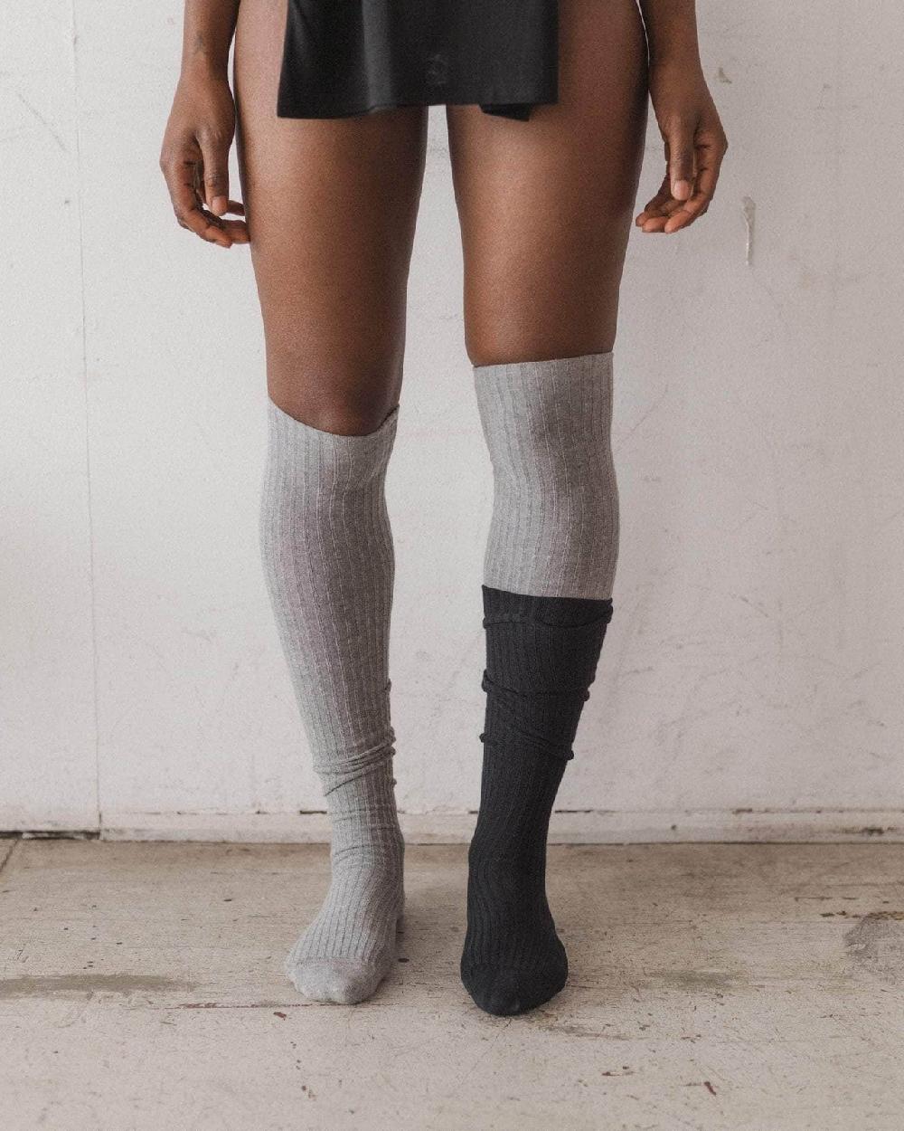 Baserange Pack - 2 Paires De Chaussettes Hautes - Coton Biologique Côtelé