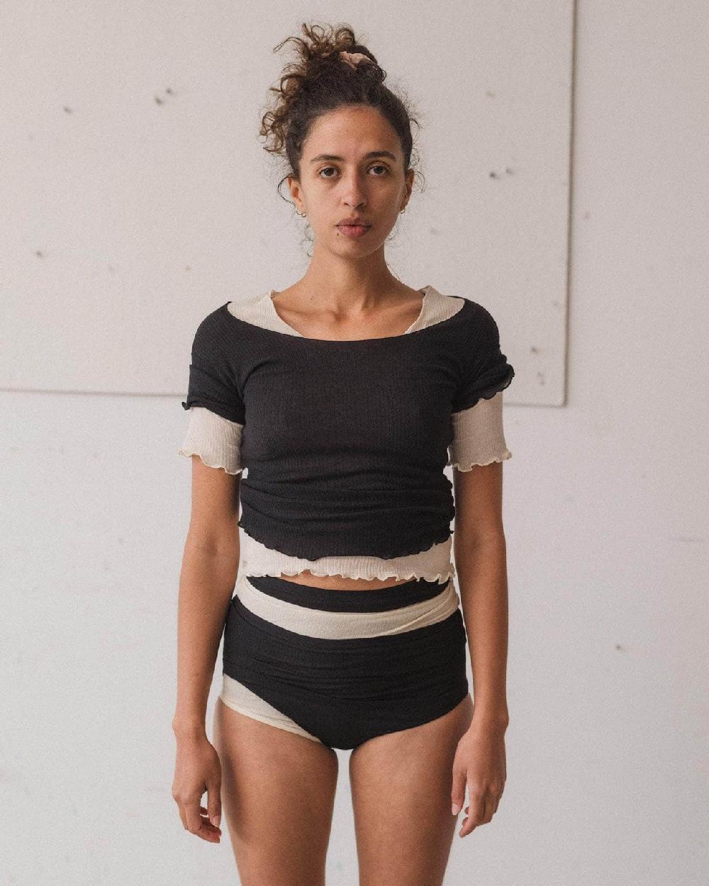 Baserange Pack - 2 T-shirts Pama 3/4 - Fin Coton Biologique Côtelé