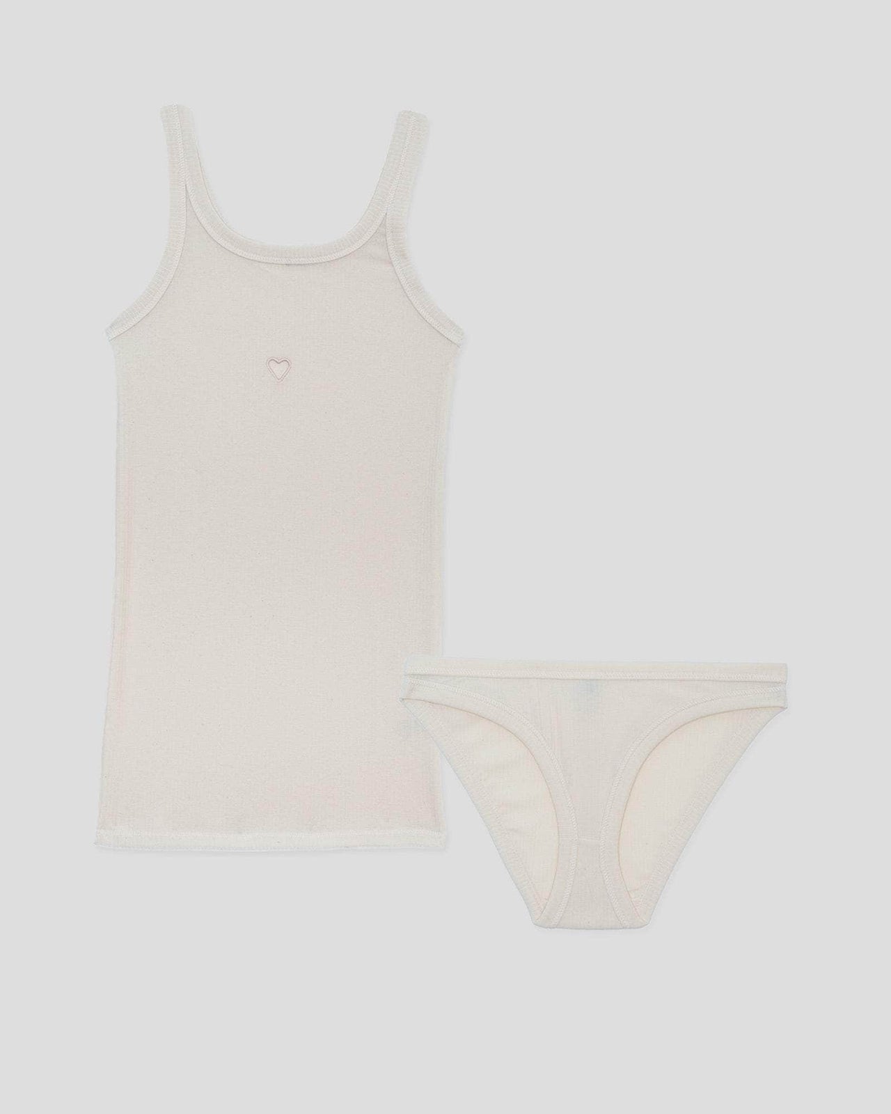 baserange Pack - débardeur heart & culotte bell - Fin coton biologique côtelé